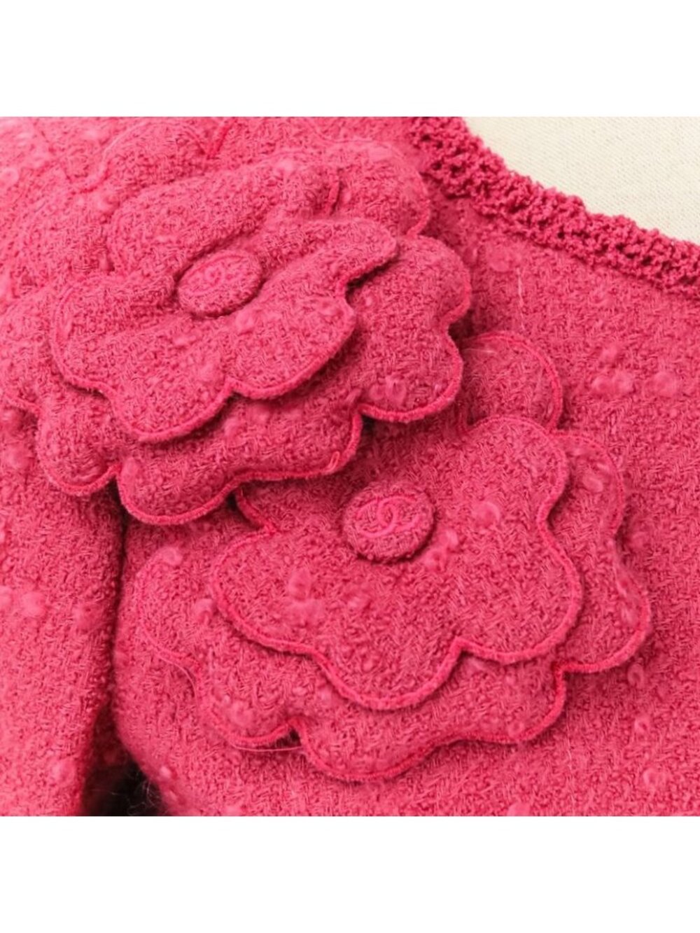 ★SOLD★ Chanel Camellia Cosage Tweed Jacket 34 Pink - Picture 10 of 15